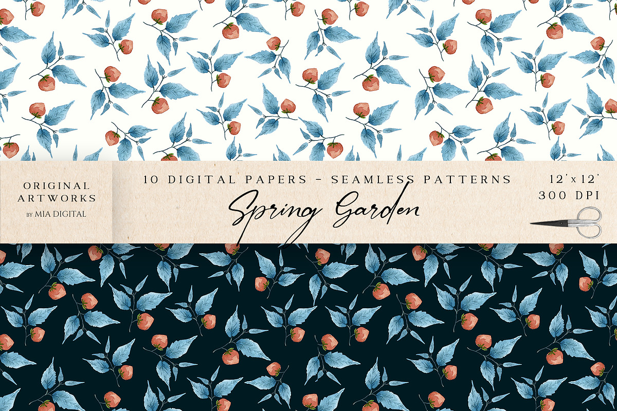 Ditsy Flowers Digital Paper, a Pattern Graphic by Mia Digital (Photo 3 of 6)