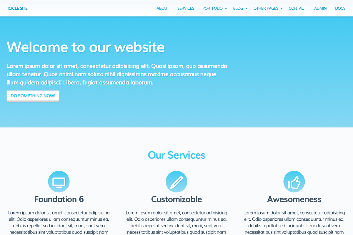 Icicle UI Kit for Zurb Foundation 6, a Templates & Theme by The Clever UI Company (Photo 4 of 6)