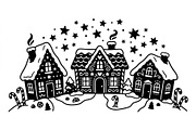 Gingerbread Winter Village Set, an Object Graphic by Creativeshirt (Thumbnail 3 of 3)