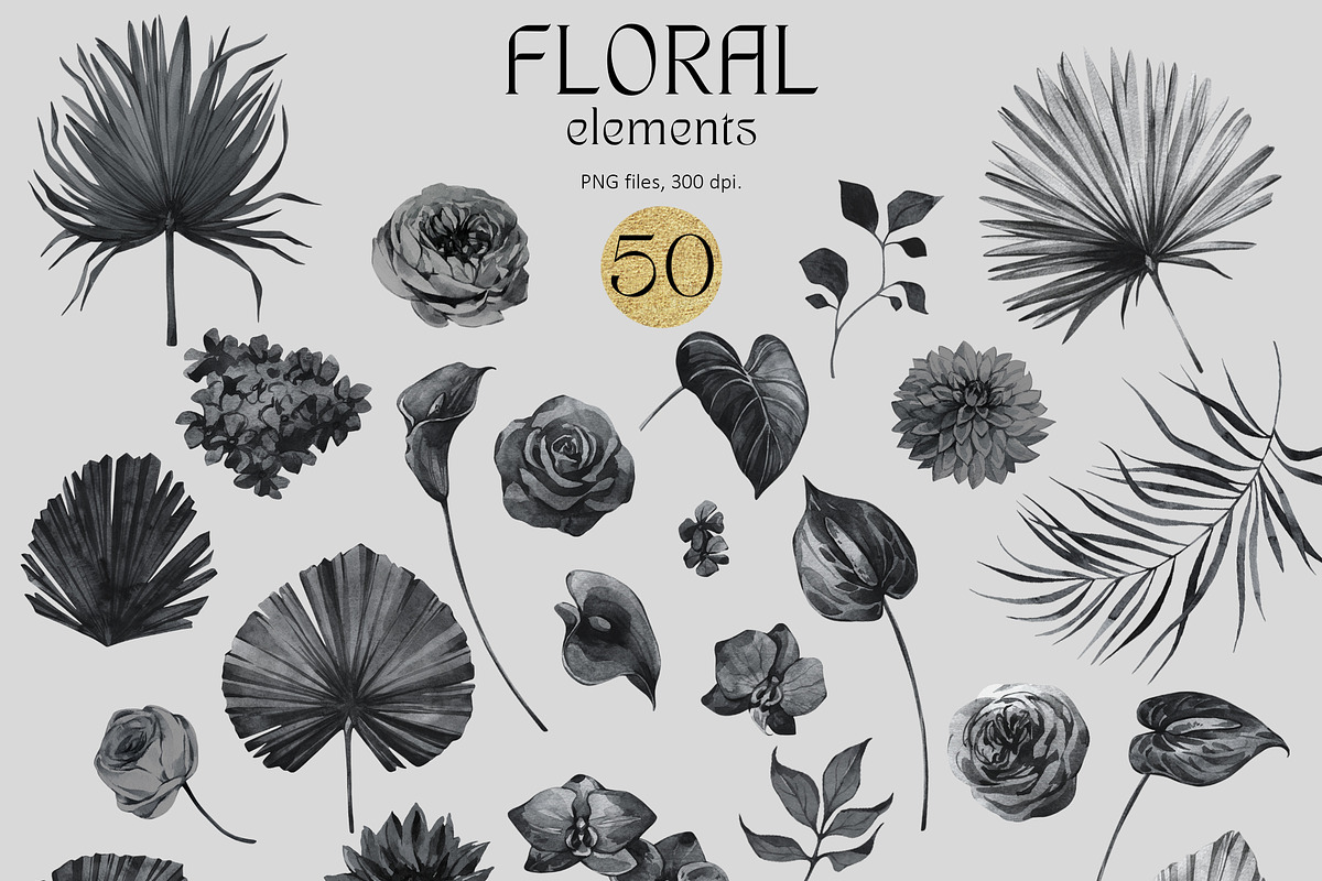 OBSCURED Black Floral collection, a Decorative Illustration by Anastezia Luneva (Photo 7 of 8)
