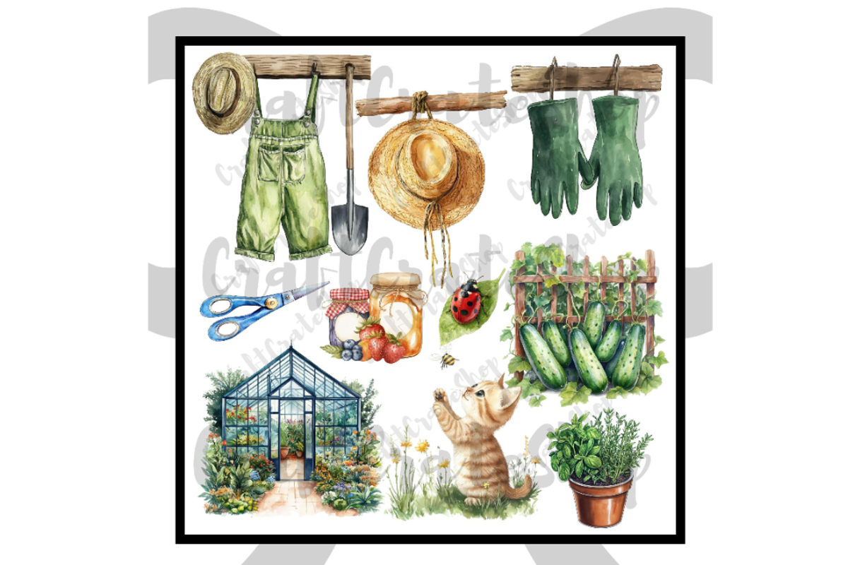 Watercolor Summer Garden Clipart, an Illustration by CraftCrateShop (Photo 7 of 7)