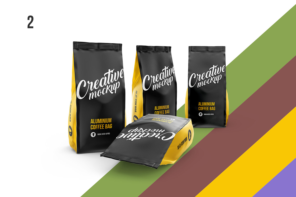 Coffee Pouch Mockup. 6 in 1 Pack, a Packaging Mockup by easymock (Photo 9 of 12)