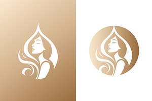 Woman's Silhouette Logo Beauty Brand, a Branding & Logo Template by Signatoro