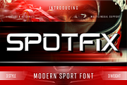 Spotfix - Modern Sport Display Font, a Sans Serif Font by Burntilldead (Thumbnail 1 of 12)