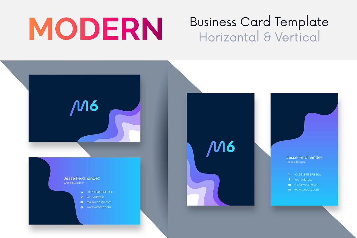 Modern 50 Business cards Bundle, a Business Card Template by M6 Gallery (Photo 29 of 52)