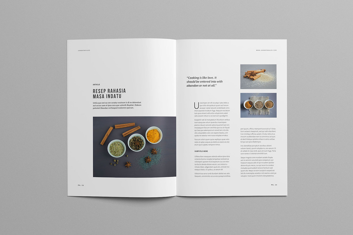 Minimal Cookbook/Recipes Book, a Brochure Template by Meenom Templates (Photo 8 of 14)