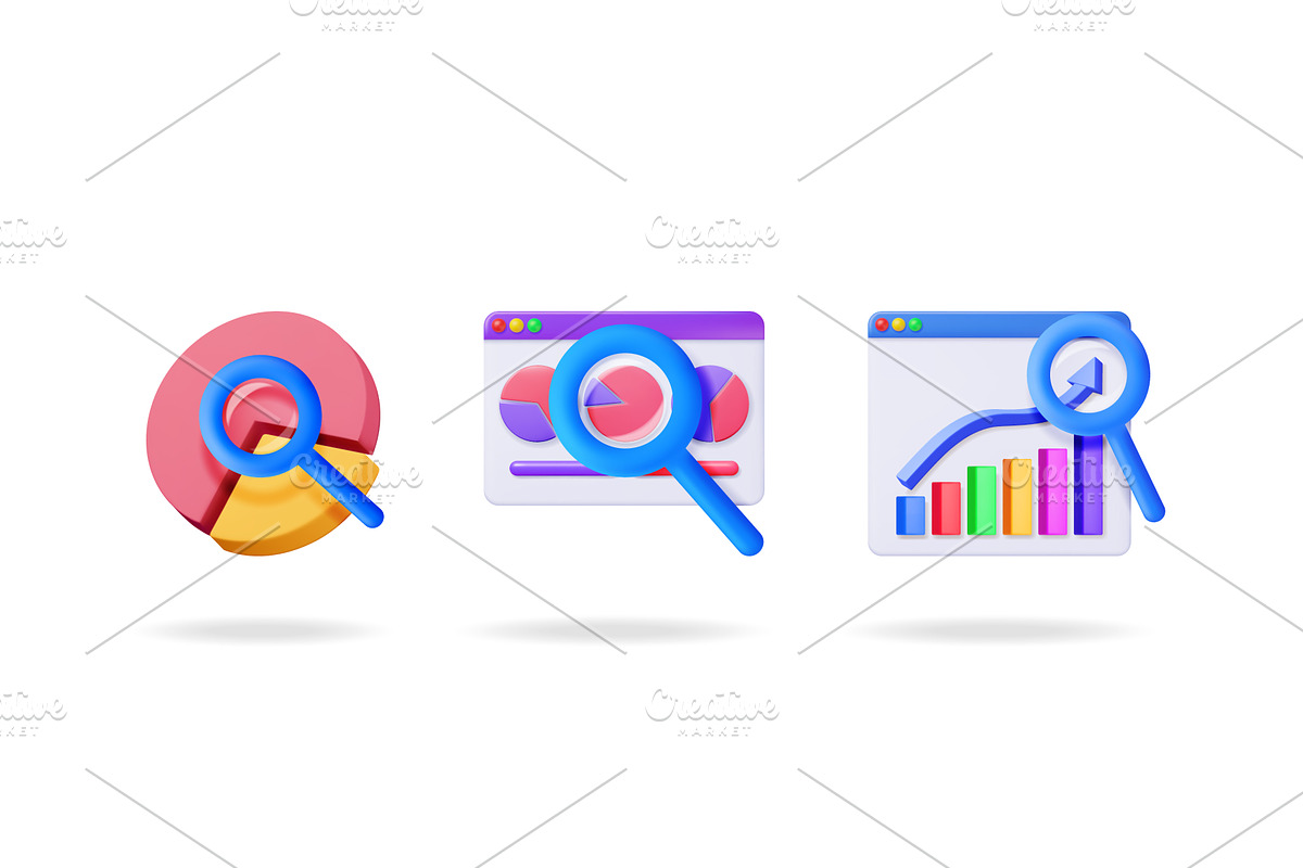 Collection of 3d vector, a Finance Illustration by Abscent