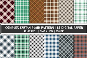 Complex Tartan Plaid Pattern Set