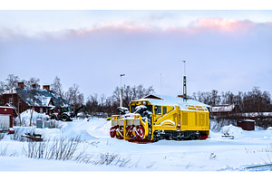 Snow plow locomotive near Abisko in, a Transportation Photo by Leonid Andronov