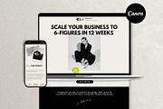 Minimal Landing Page Template Canva, a Landing Page Template by Row Creative (Thumbnail 1 of 9)