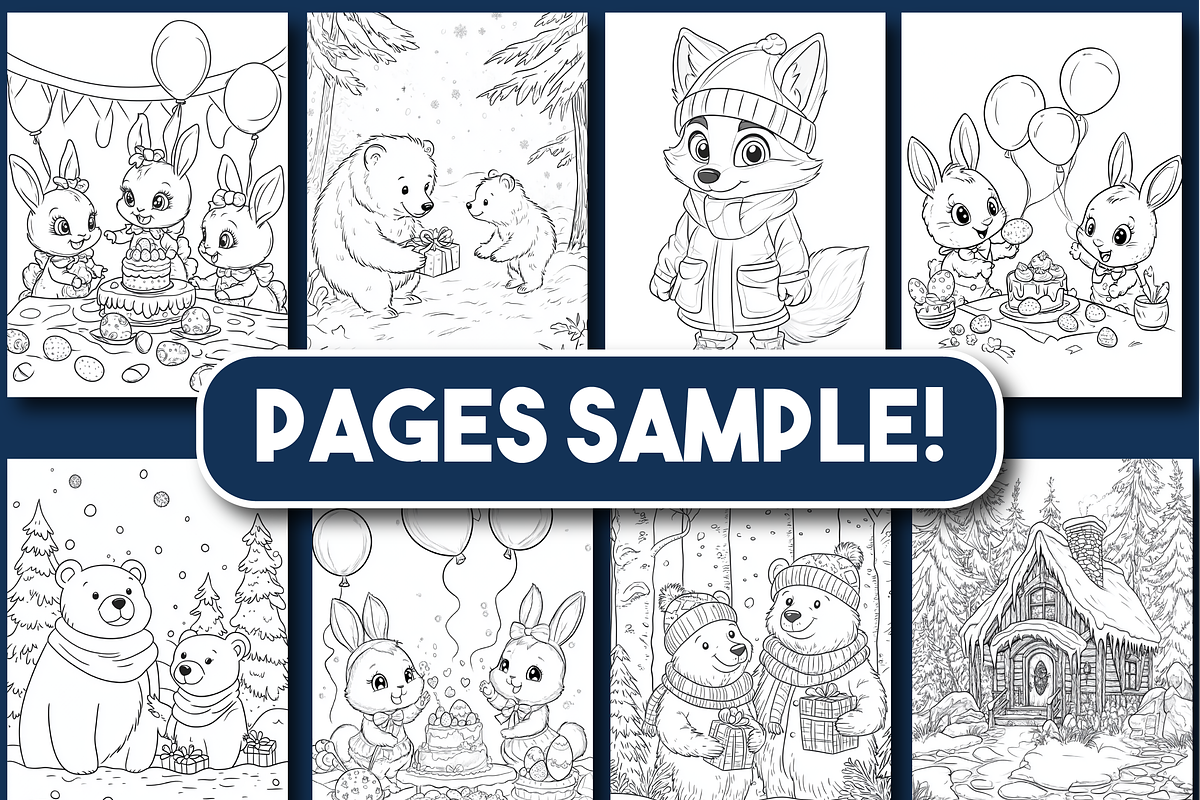 Christmas Animals Coloring Book, an Animal Illustration by Printable Design Store (Photo 3 of 3)
