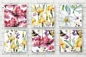 Floral Watercolor Seamless Patterns