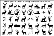Majestic Deer & Stag Silhouette Bund, an Illustration by jahid234 (Thumbnail 1 of 41)