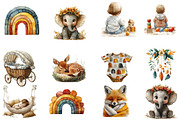 Boho Nursery Baby Clipart Bundle, an Illustration by Designworld (Thumbnail 2 of 5)