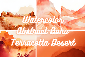 Watercolor Abstract Boho Terracotta