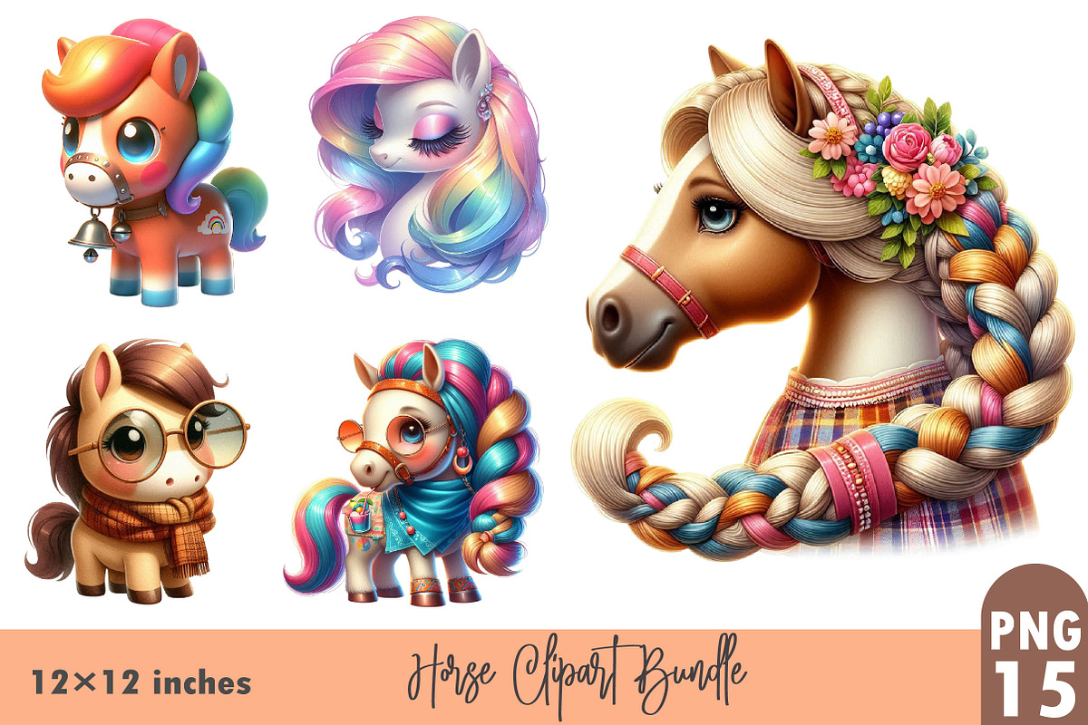 Watercolor Horse Clipart Bundle, a Graphic by CitraGraphics (Photo 1 of 3)