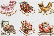 Christmas Sleigh Sublimation Clipart, an Illustration by Black Bird Studio (Thumbnail 6 of 6)