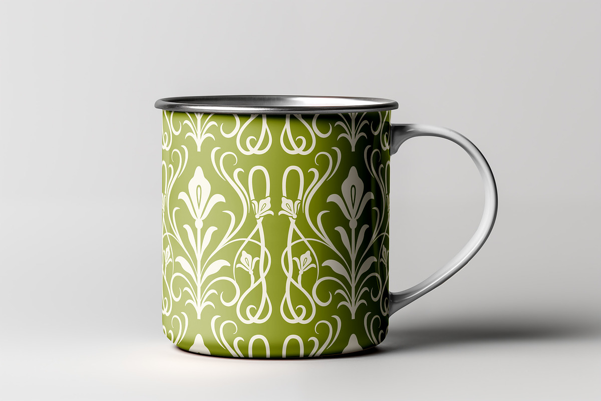 Green Floral Art Nouveau Pattern, a Pattern Graphic by Neermana (Photo 3 of 5)