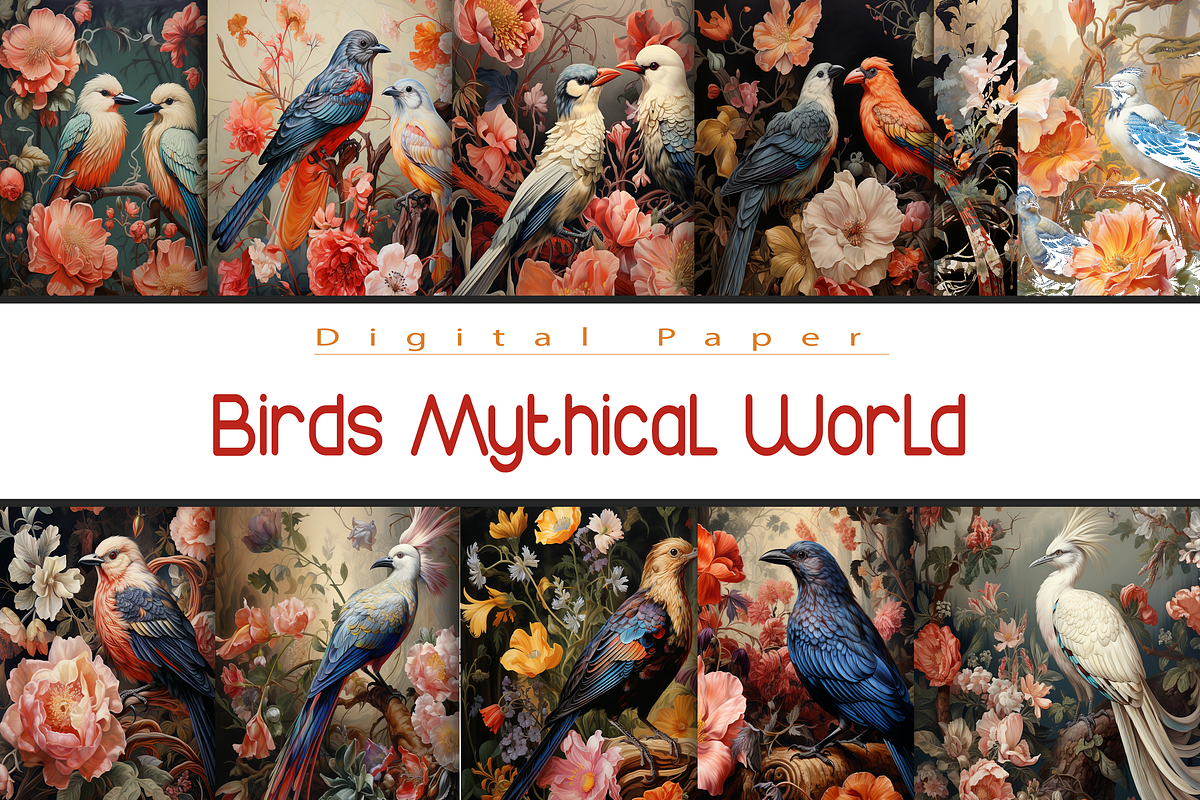 Birds Mythical World, a Background Graphic by Printable Treasure (Photo 1 of 4)