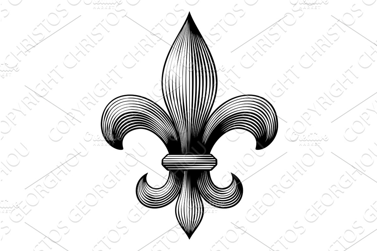 Fleur De Lis Lys Flower Heraldic, an Object Illustration by Christos Georghiou