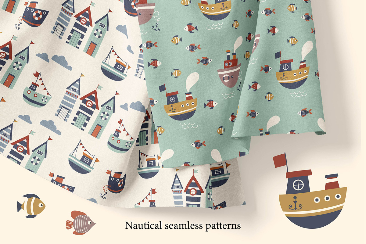 Ocean life clipart and patterns, a Pattern Graphic by EltaMaxArt (Photo 10 of 10)
