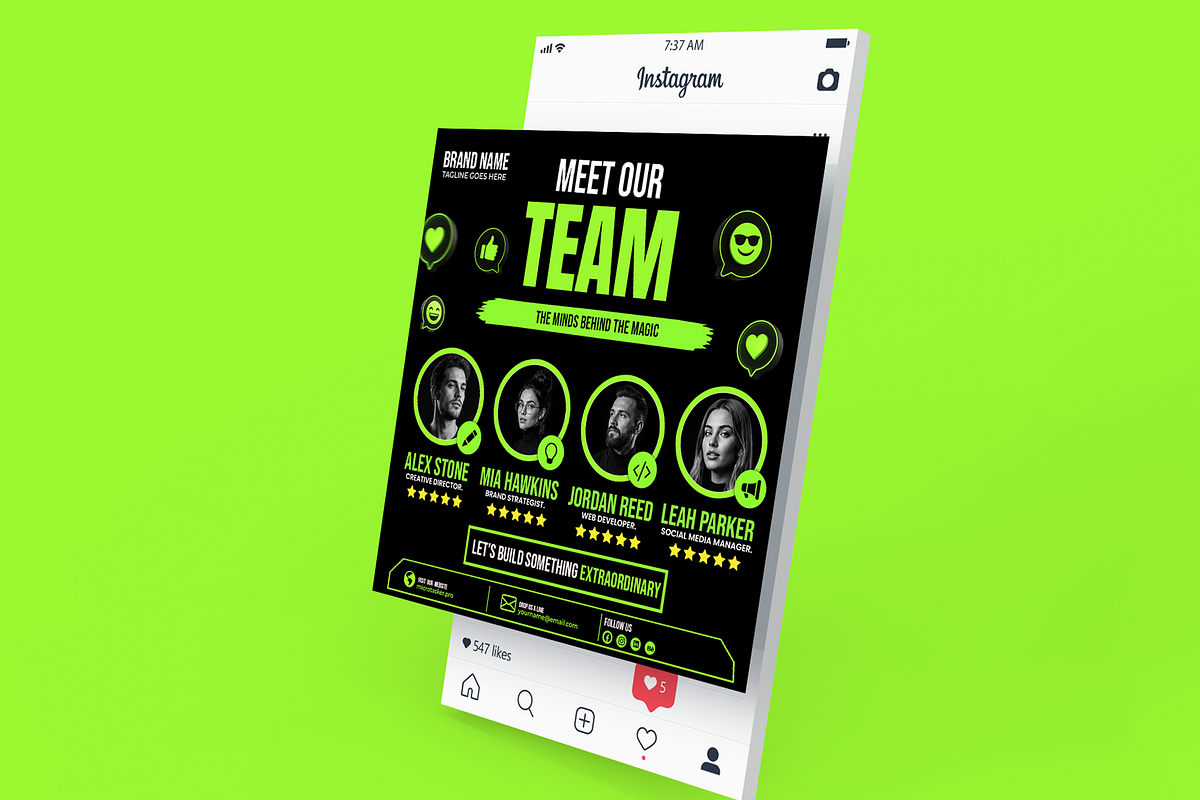 Meet The Team Poster Template, a Social Media Template by microtasker (Photo 2 of 2)