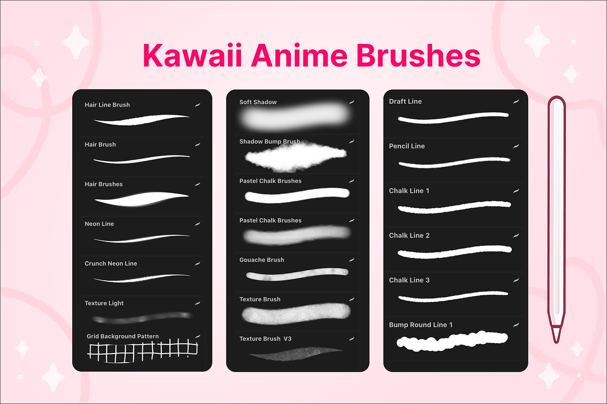 Procreate Brushes 20 Cartoon Anime, a Brush Add-On by InkPrintsTattoo (Photo 3 of 8)