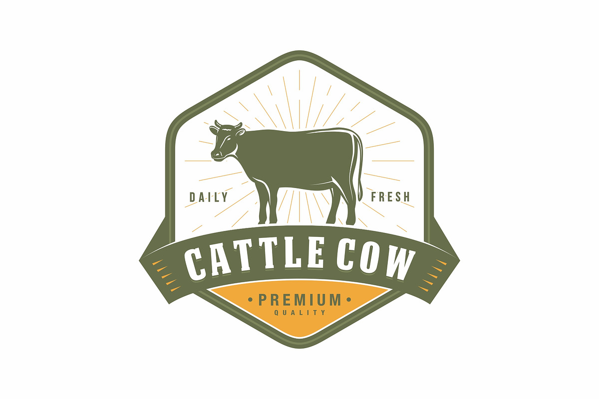Cattle farm Emblem Logo Design, a Branding & Logo Template by swarnstudio