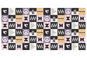 Geometric Peace and Love, a Decorative Illustration by Creative Backgrounds