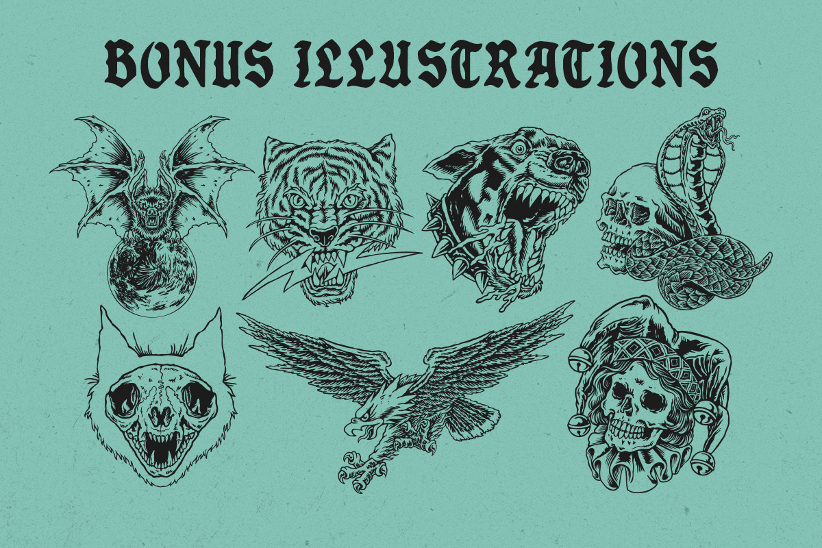 Fargus - Font Pack & Extras!, a Blackletter Font by IronbirdCreative (Photo 2 of 12)