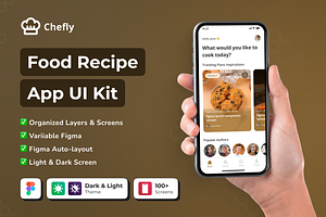 Chefly - Food Recipe App UI Kit, an App Template by Nait Creative