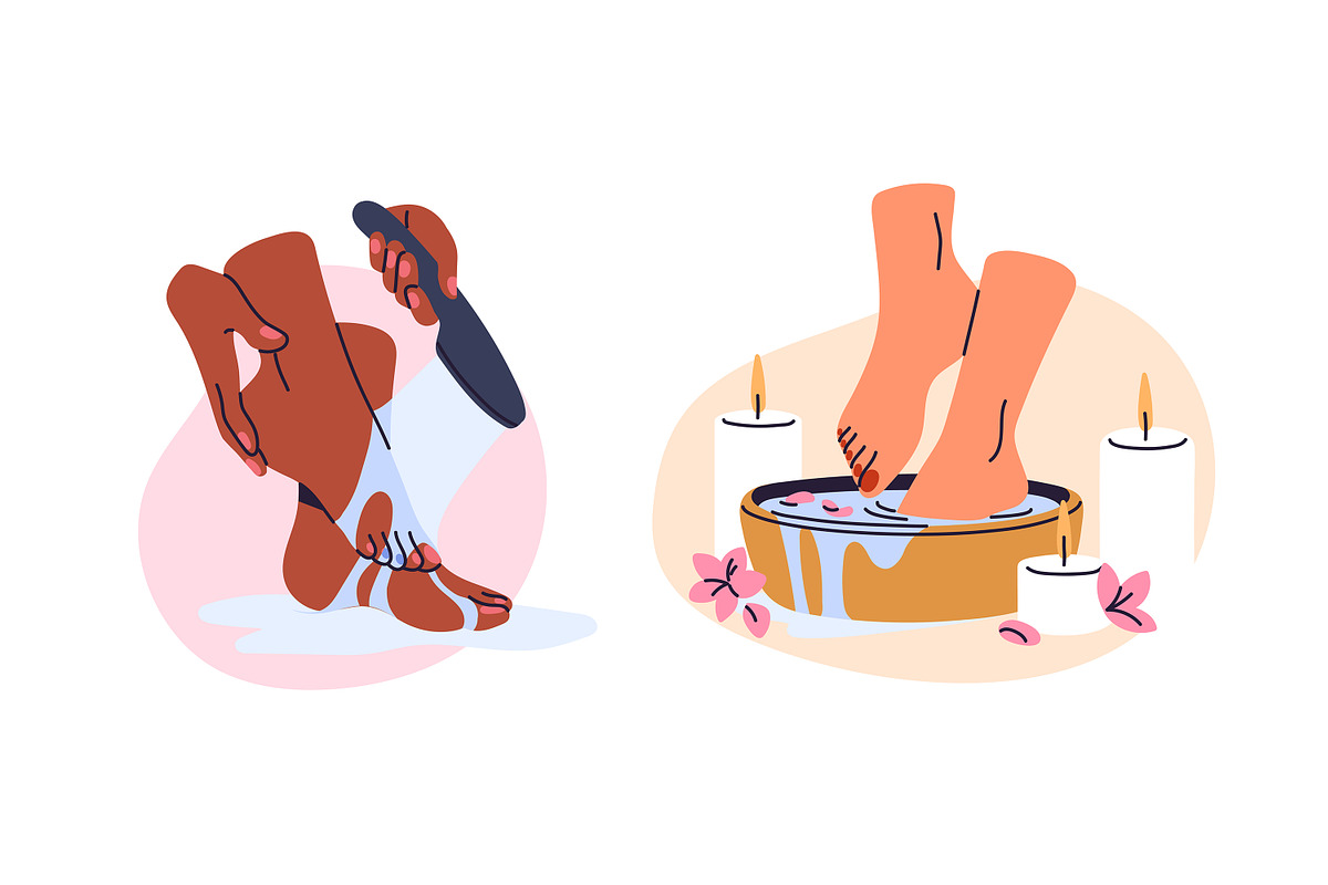 Female feet beauty procedures set, a Person Illustration by PaperTrident (Photo 4 of 5)