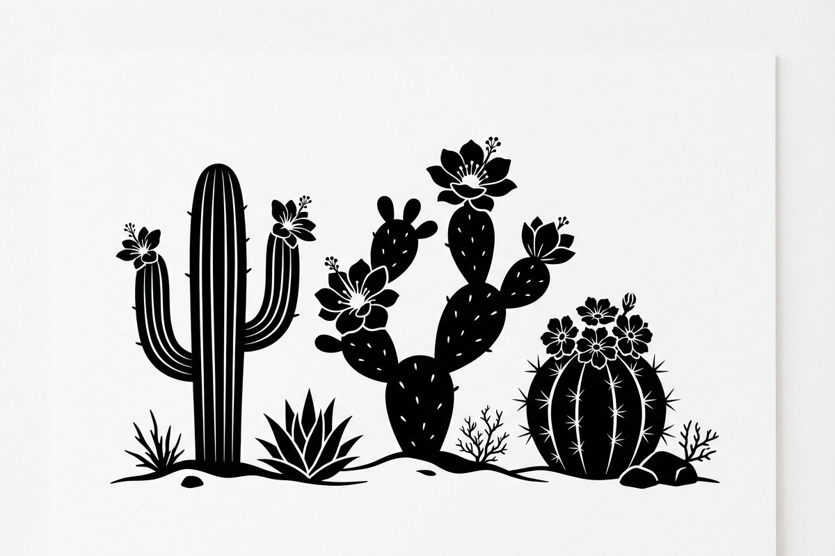 60 Desert Cactus Floral Silhouette, a Seasonal Illustration by Amazin_art (Photo 11 of 24)