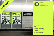 NYC Subway Ad Mockup, an Advertising Mockup by NYC Billboard Mockups (Thumbnail 1 of 2)