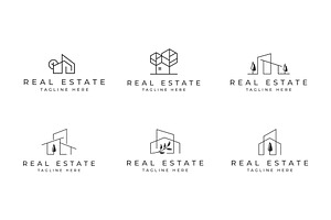 Home real estate Logo Set vector