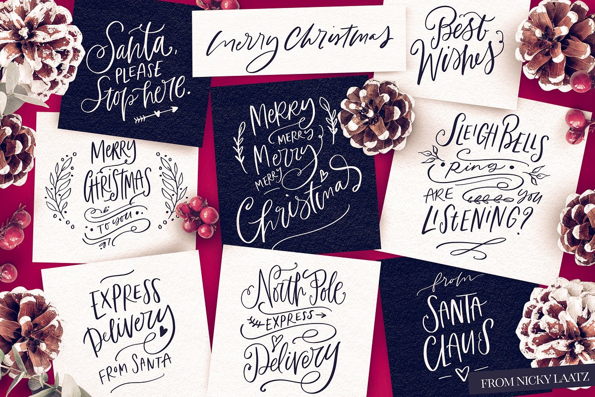 A Handlettered Christmas, a Decorative Illustration by Nicky Laatz (Photo 4 of 18)