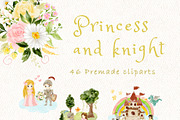 Princess and knight clipart, a Decorative Illustration by heyiamalice (Thumbnail 5 of 13)