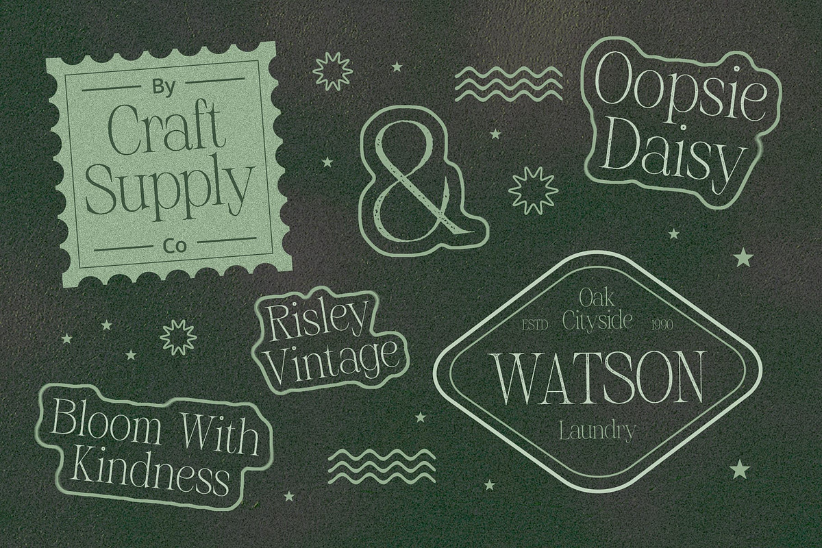 Risley Vintage, a Serif Font by Craft Supply Co. (Photo 5 of 8)