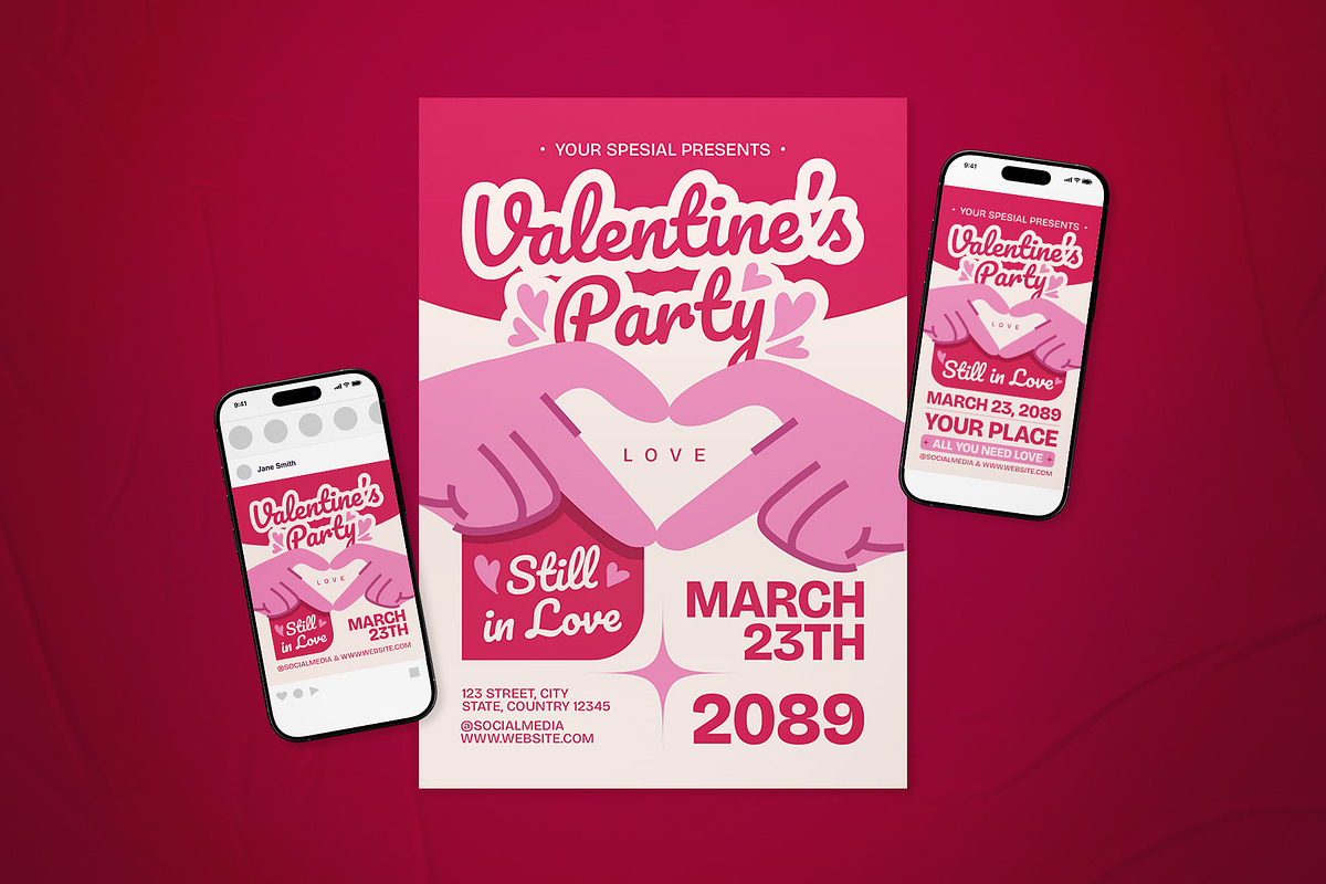 Valentine Party Event Flyer Set, a Flyer Template by The Good Store (Photo 1 of 2)