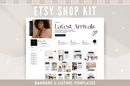 Elegant Etsy Shop Bundle, a Branding & Logo Template by SunshineStudioBoutique