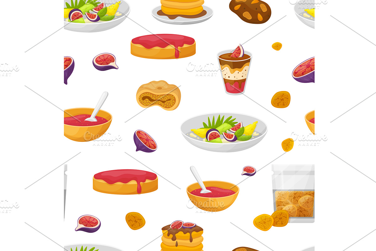 Tasty sweet food with fig tree, a Food Illustration by Valerie Bodnar
