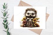 Whimsical Summer Hedgehog Clipart, a Seasonal Illustration by Canvas Craft (Thumbnail 7 of 7)