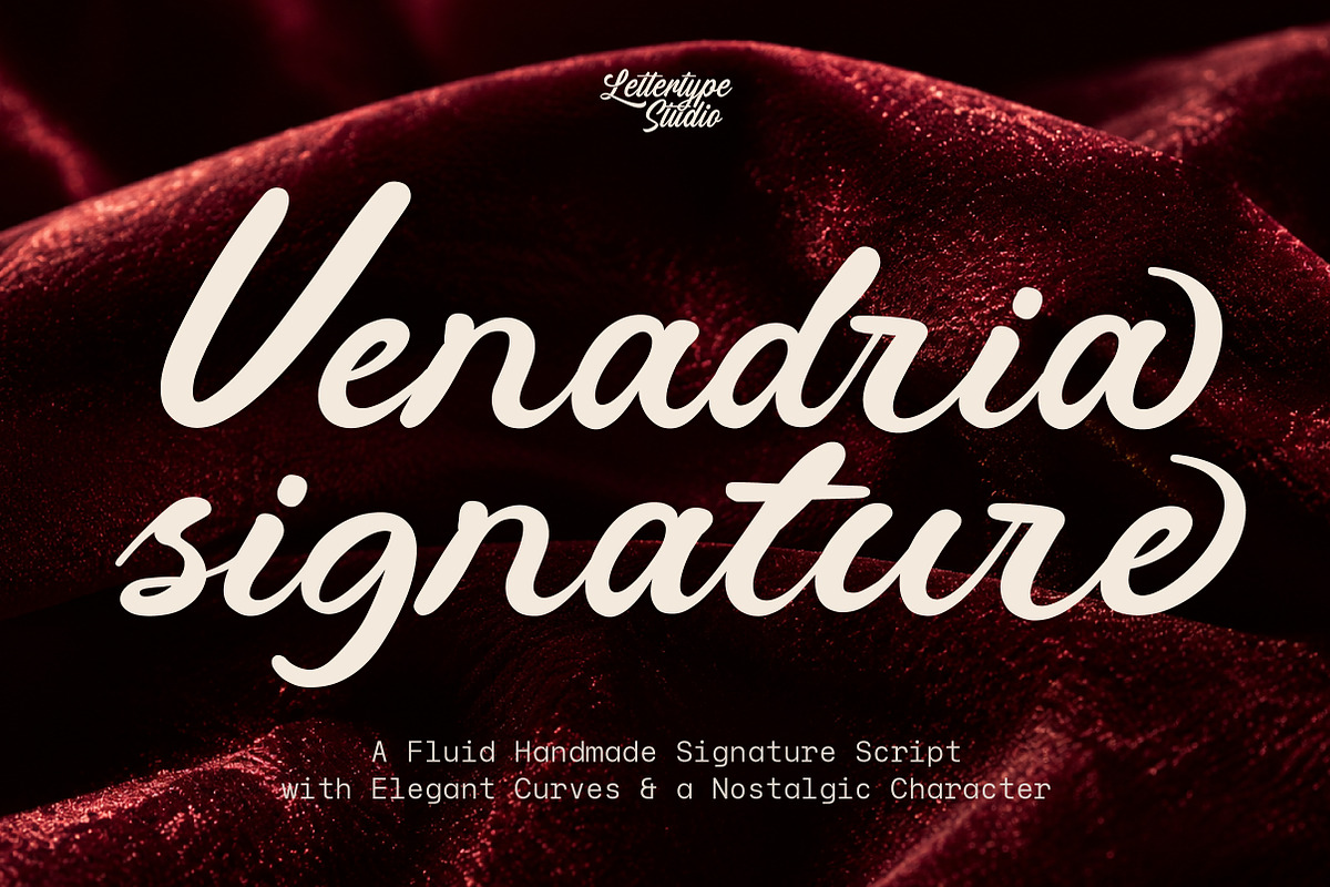 Venadria Signature - Elegant Script, a Script Font by Lettertype Studio (Photo 1 of 11)