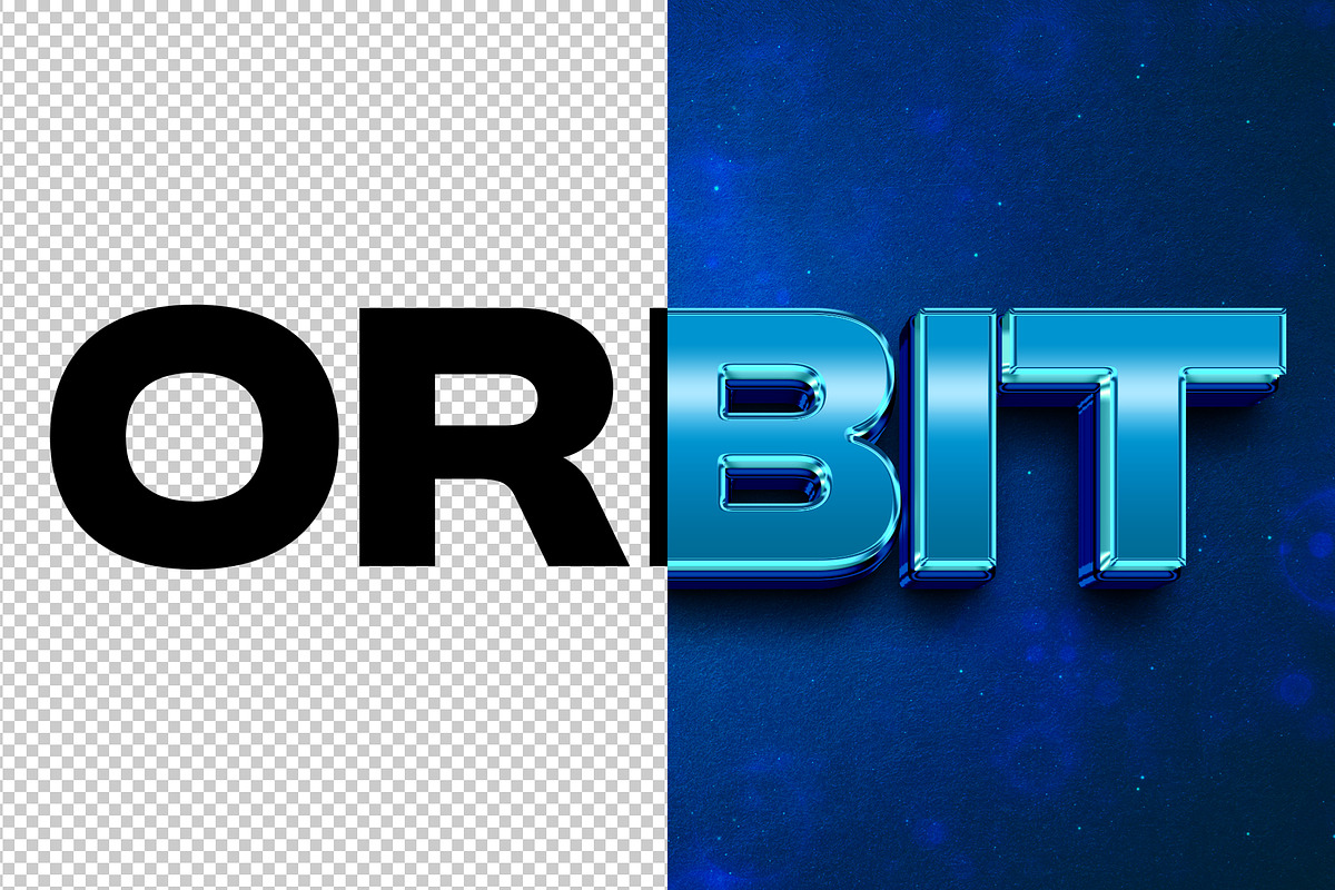 Orbit 3D editable text effect, a Layer Style Add-On by Hello Muh (Photo 2 of 2)