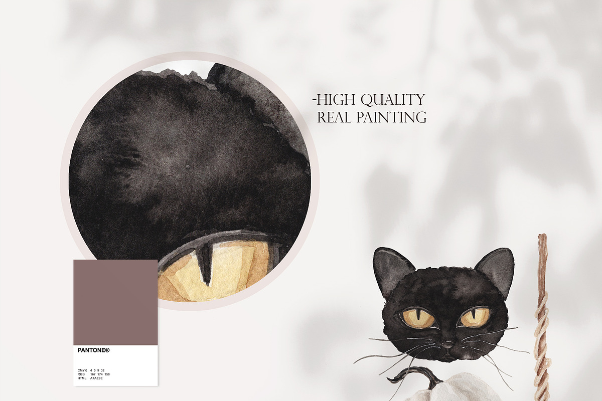 Watercolor Clipart-ELEGANT HALLOWEEN, a Decorative Illustration by Beigetime (Photo 2 of 10)