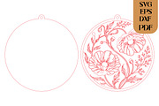 Floral Round Wall Art SVG, an Object Graphic by DreamCafeArt (Thumbnail 3 of 3)