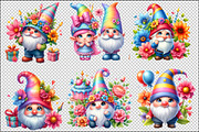 Cute Birthday Gnome Clipart Bundle, an Animal Illustration by SinaCreation (Thumbnail 2 of 5)