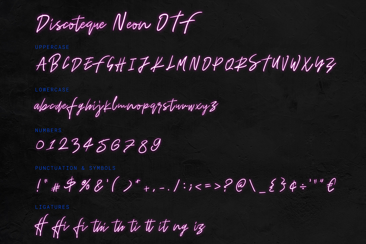 Discoteque Neon Font preview 3