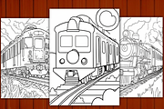 165 Cute Train Coloring Pages Vo2, a Transportation Illustration by BrandlyTemplate (Thumbnail 3 of 4)