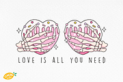 Skeleton Valentine Sublimation, a Seasonal Illustration by LemonDesign (Thumbnail 3 of 13)